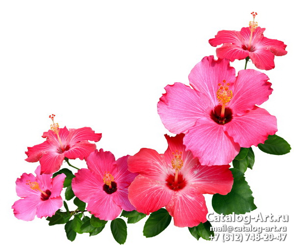 Натяжные потолки с фотопечатью - Розовые цветы 16